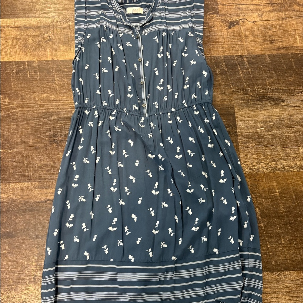 LOFT Blue and White Floral Mini Dress